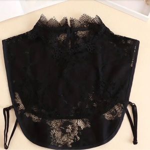 Black Lace False Collar Simple Breathable Half Shirt New!